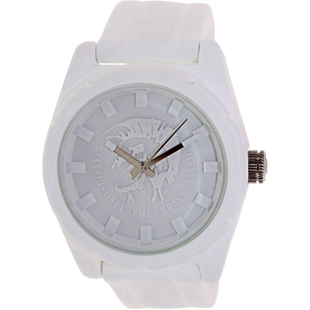 Diesel Men's Nsbb DZ1590 White Silicone Quartz Watch with White Dial