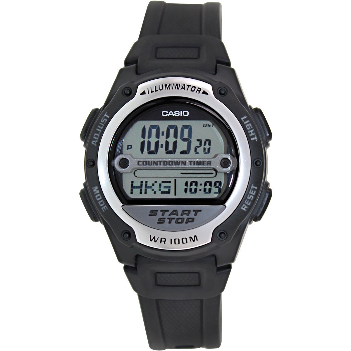 casio collection digital black rubber strap