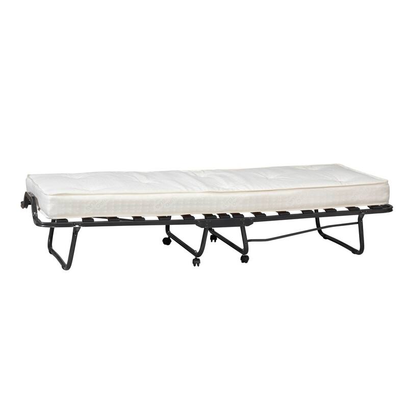 Linon Thebes Space Saving Folding Bed with Thick Mattress