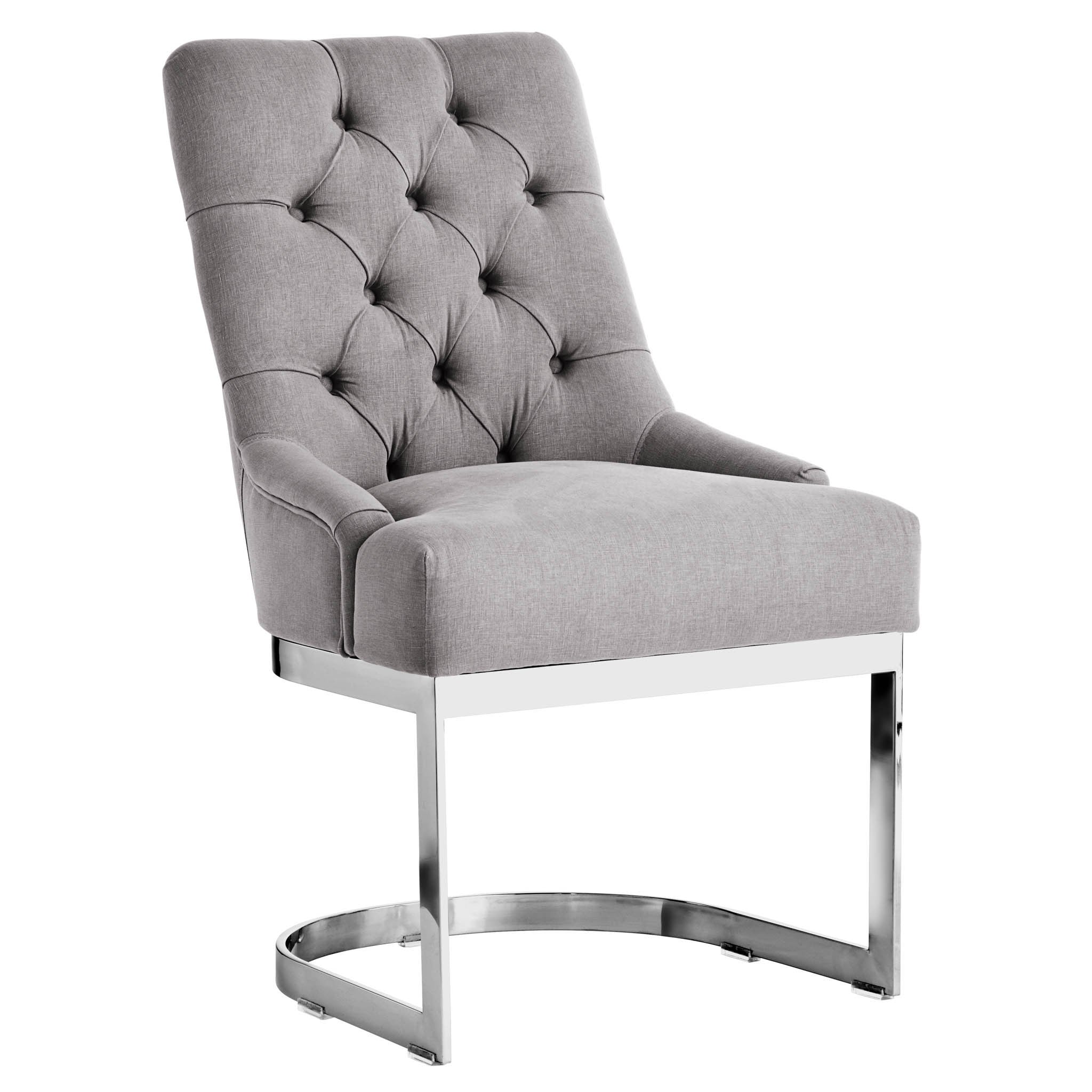 Hoxton Vintage Linen Grey Upholstered Dining Chair
