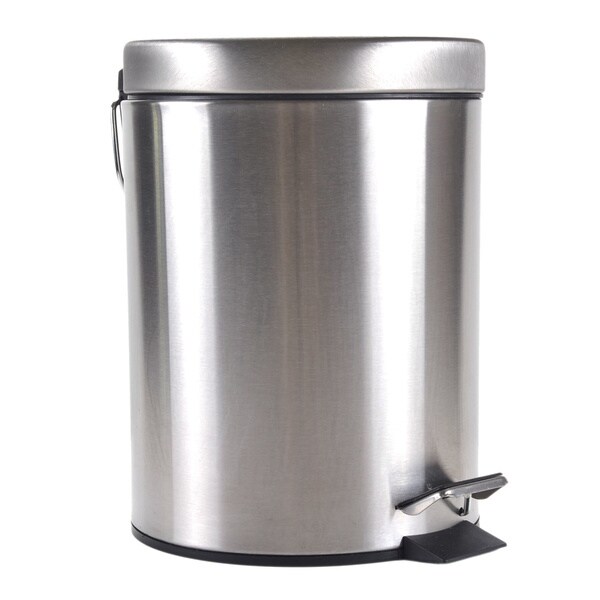 Shop Round Stainless Steel Step Wastebasket - Free Shipping On Orders ...