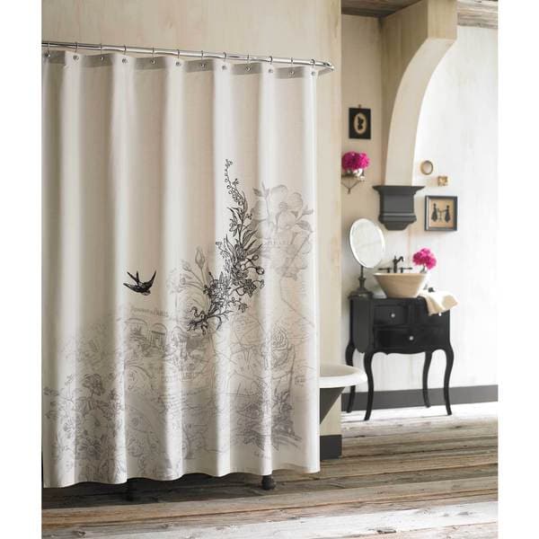 Shop Amour Buttonhole-top Parisian Shower Curtain - Overstock - 9198747