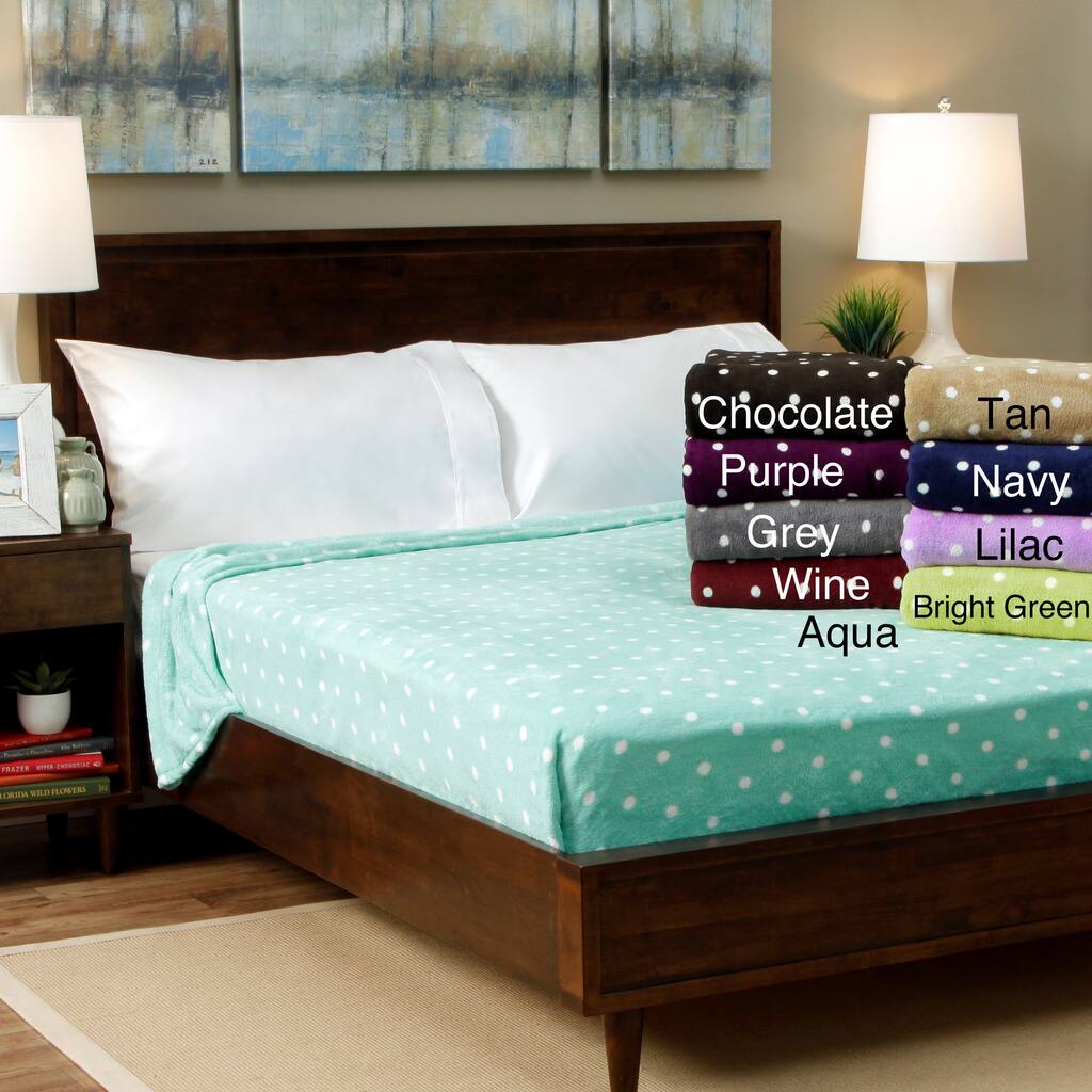 Expressions Printed Dot Plush All Season Blanket