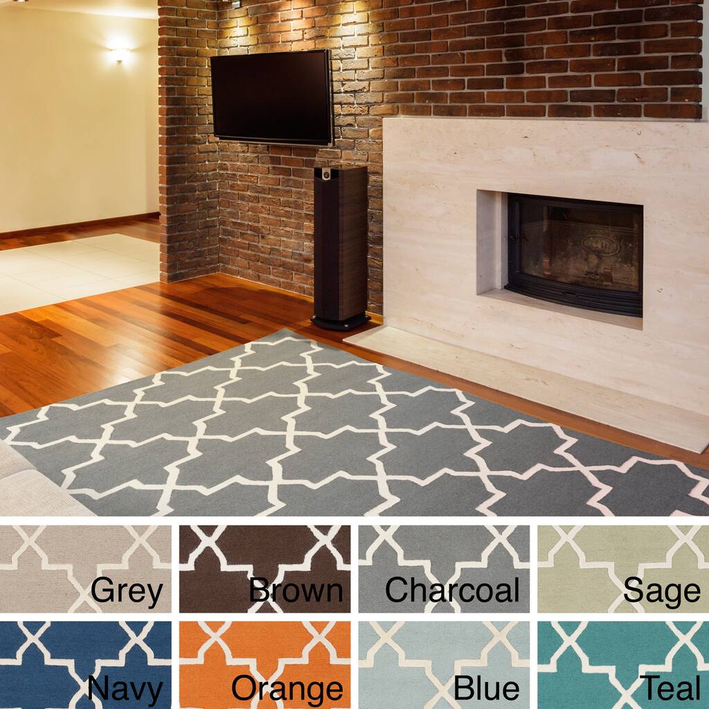 Hand-Tufted Perry Moroccan Tiled Wool Rug