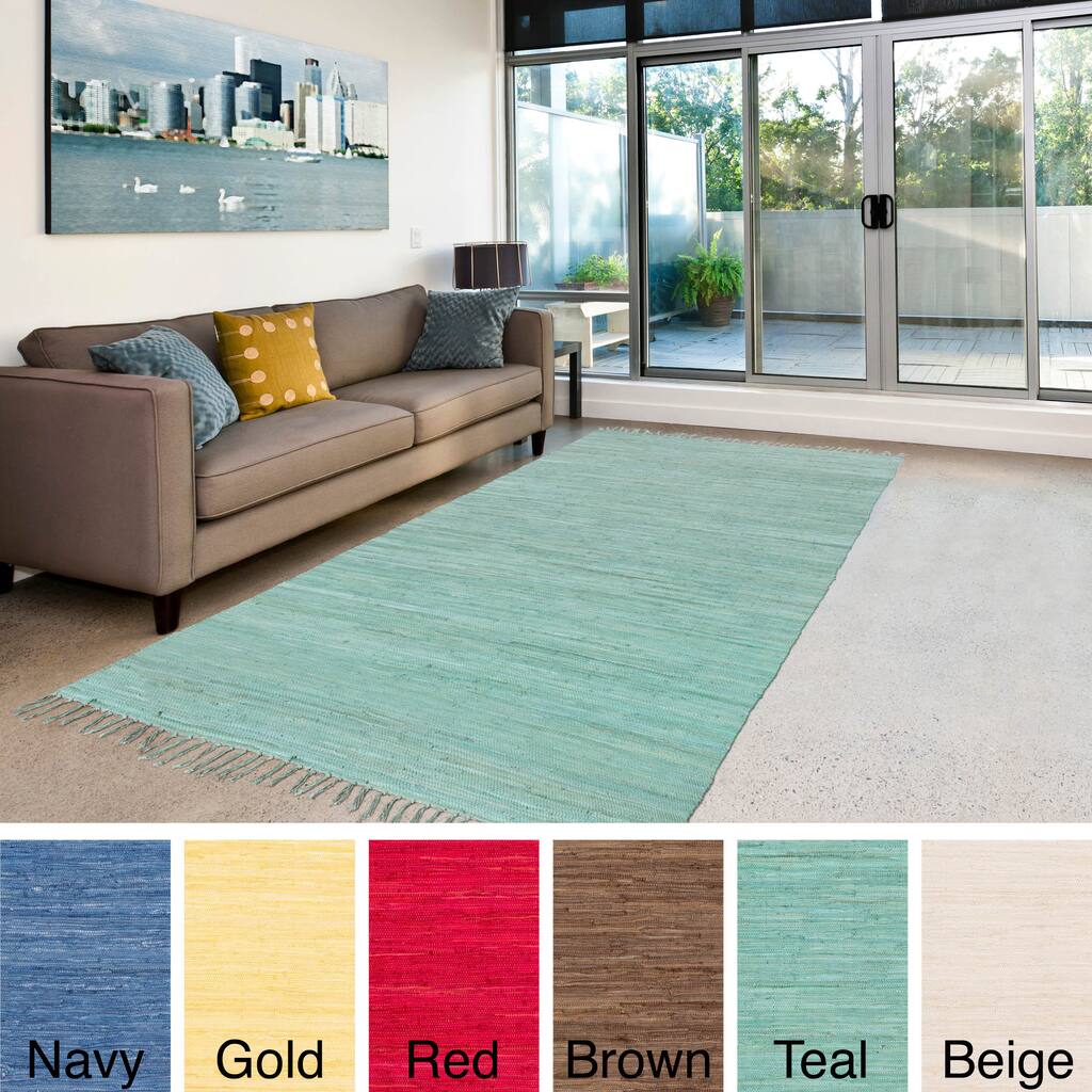 Hand-Woven Eli Solid Cotton Rug (2' x 3')