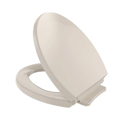 Toto SoftClose Non Slamming, Slow Close Round Toilet Seat and Lid, Bone (SS113#03)