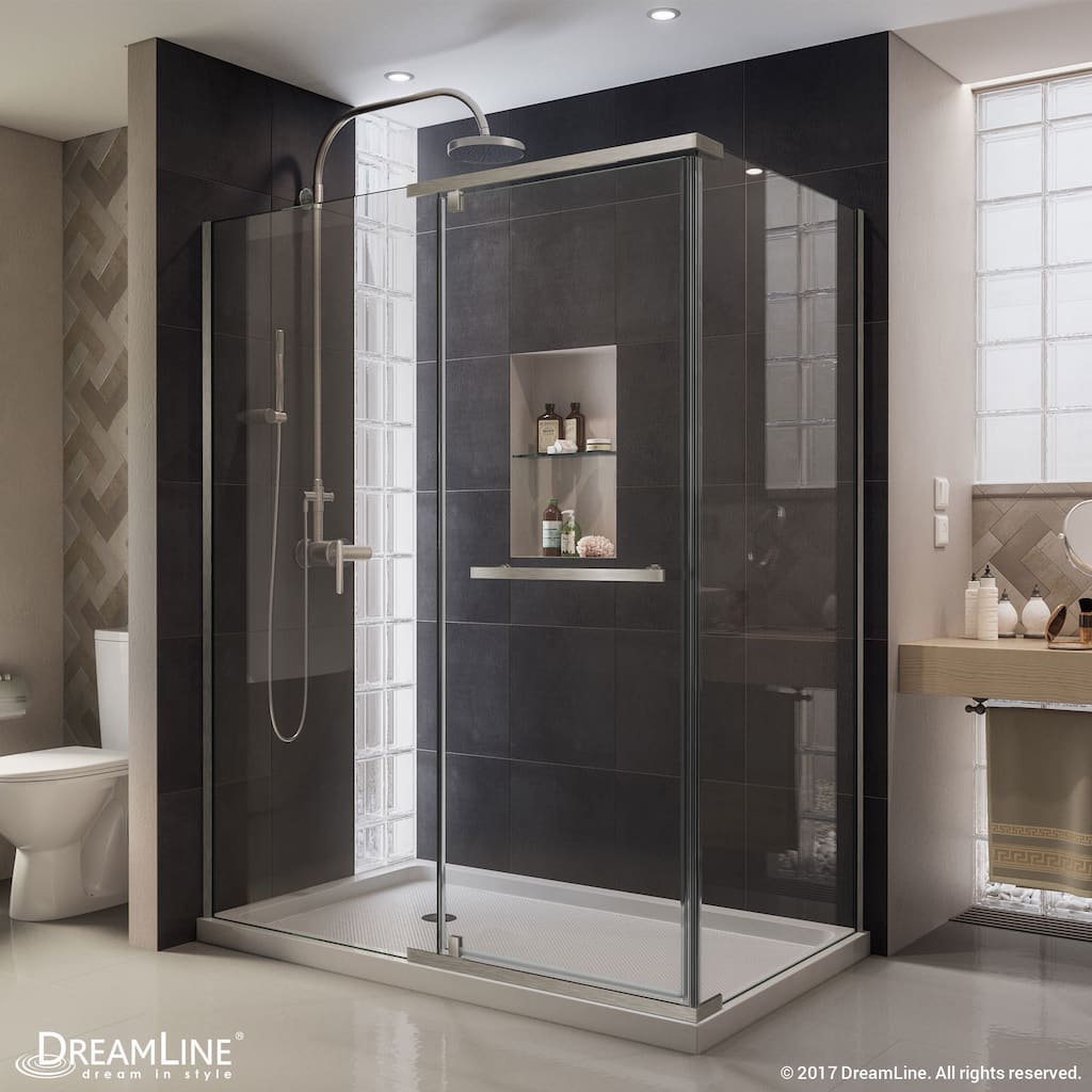 DreamLine Quatra 34 5/16 in. D x 58 5/8 in. W x 72 in. H Frameless Pivot Shower Enclosure