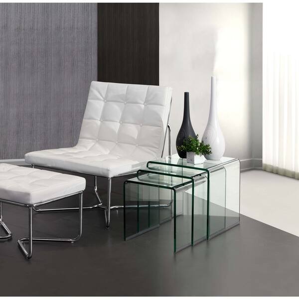 Zuo Explorer Clear Glass Nesting Table Overstock 9199080