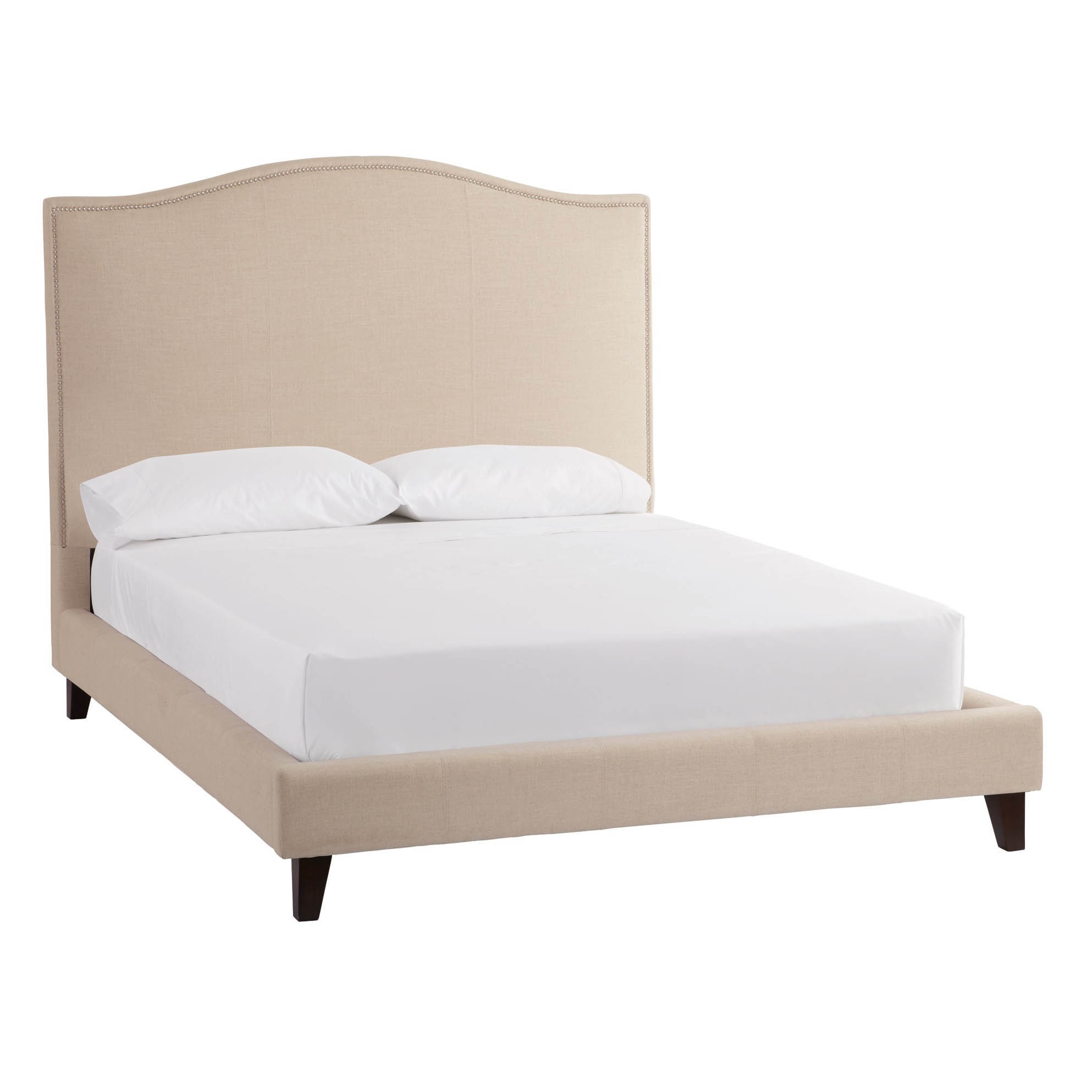 Sunpan Patagonia Queen size Linen Upholstered Bed Off White Size Queen