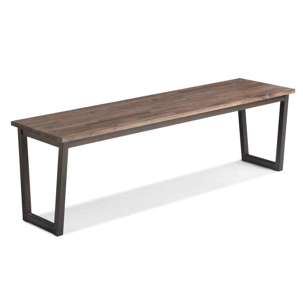 Sunpan Large Distressed Walnut Porto Bench