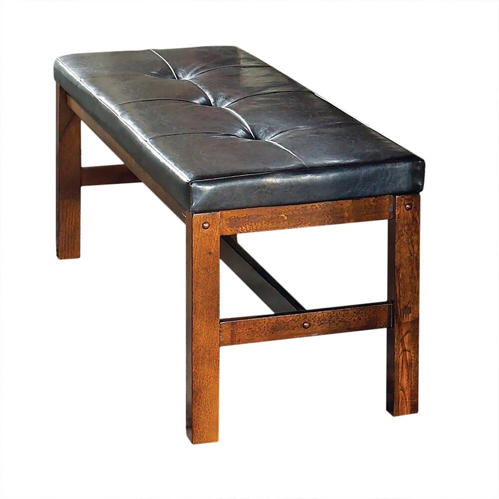 Lansing Medium Oak and Faux Leather Dining Bench by Greyson Living