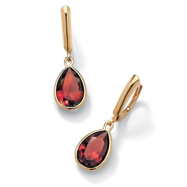 slide 1 of 15, 18k Goldplated Sterling Silver Pear-Cut Birthstone Drop Earrings