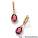 preview thumbnail 8 of 13, 18k Goldplated Sterling Silver Pear-Cut Birthstone Drop Earrings
