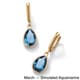 preview thumbnail 4 of 13, 18k Goldplated Sterling Silver Pear-Cut Birthstone Drop Earrings