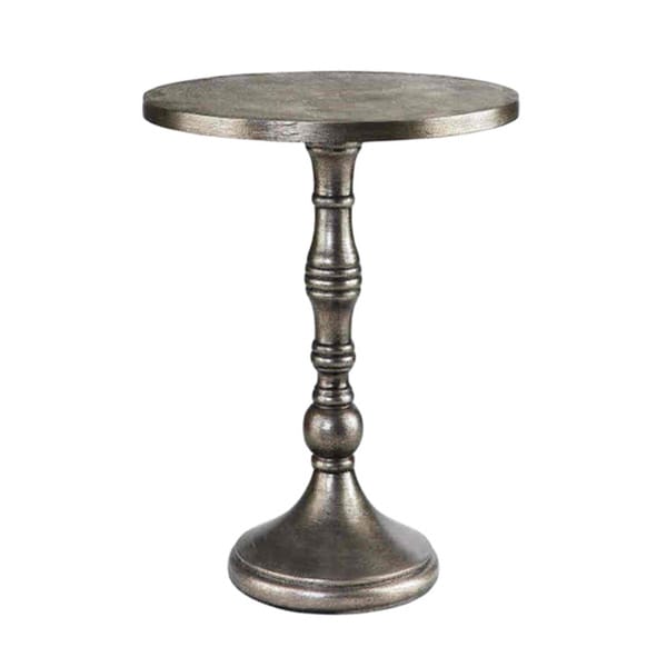 Shop Valemount Textured Pewter Metallic Accent Table Free Shipping
