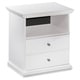 preview thumbnail 1 of 0, Signature Design by Ashley Bostwick 1-drawer White Nightstand