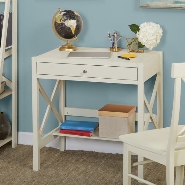 Shop Simple Living Antique White X Desk On Sale Free Shipping