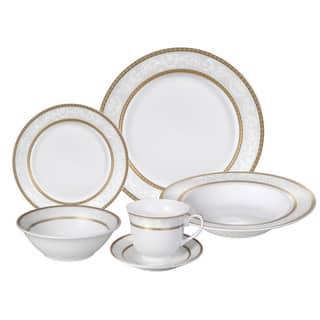 Gold Dinnerware Find Great Kitchen Dining Deals Ping At Lorren Home Trends Amelia Porcelain Dinnerware Set Service For 4