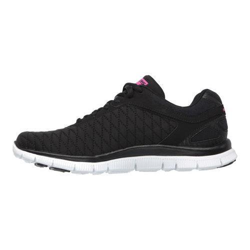 Womens Skechers Flex Appeal Eye Catcher Training Shoe Black/White