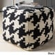 preview thumbnail 1 of 0, Hand Crafted Tuscaloosa Houndstooth 18-inch Square Pouf Black