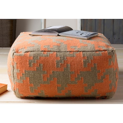 Hand Crafted Bryant Houndstooth 24-inch Large Square Pouf