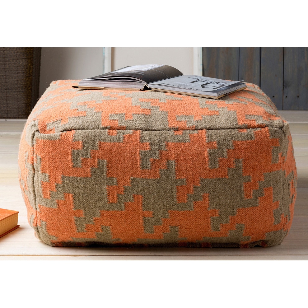 Joita Home Indoor Retro Polka Bright Sky Blue Round Zipper Pouf Pirz4274460f, Size: 24L x 24W x 20H