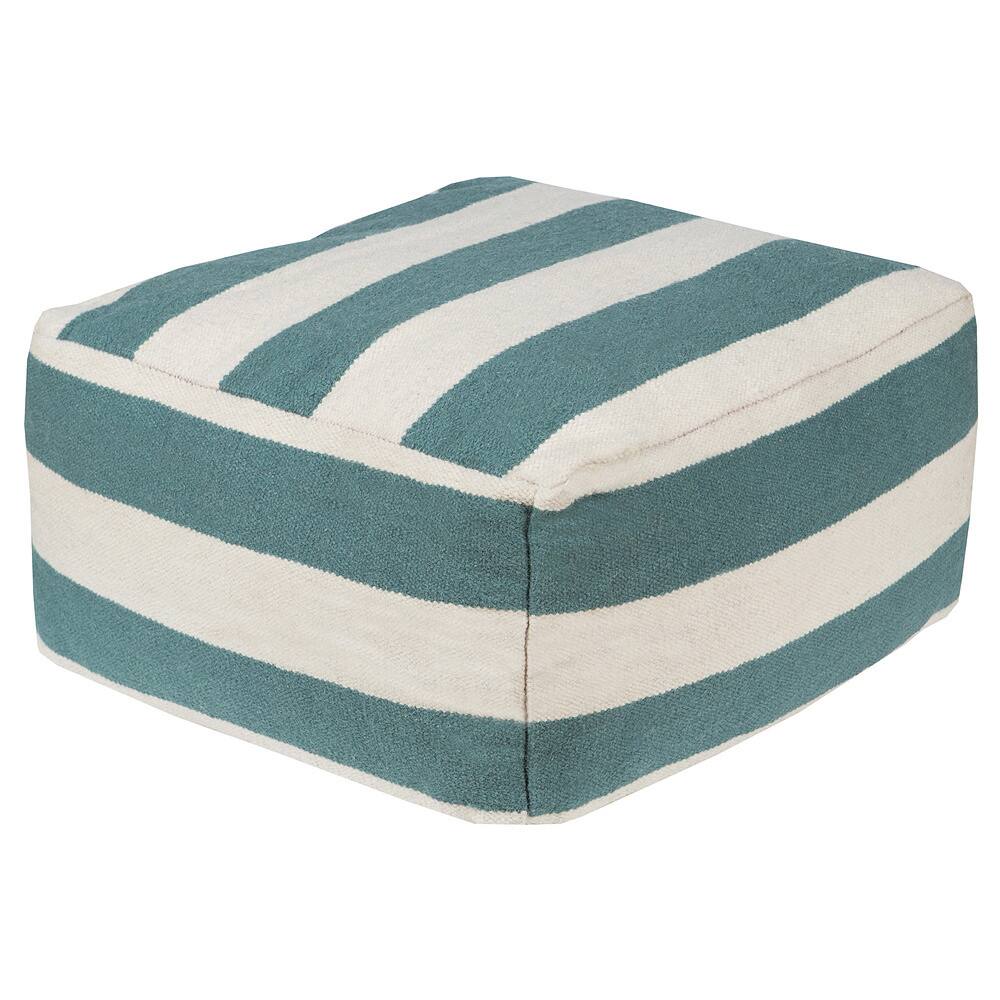 Hand Crafted Tiffany Striped 24-inch Large Square Pouf