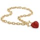 Thumbnail 9, Gold Tone Curb Link with Link Necklace (7mm), Round Simulated Birthstones, 18". Changes active main hero.