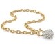 Thumbnail 6, Gold Tone Curb Link with Link Necklace (7mm), Round Simulated Birthstones, 18". Changes active main hero.
