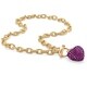 Thumbnail 4, Gold Tone Curb Link with Link Necklace (7mm), Round Simulated Birthstones, 18". Changes active main hero.