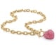 Thumbnail 12, Gold Tone Curb Link with Link Necklace (7mm), Round Simulated Birthstones, 18". Changes active main hero.