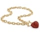 Thumbnail 3, Gold Tone Curb Link with Link Necklace (7mm), Round Simulated Birthstones, 18". Changes active main hero.