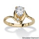 preview thumbnail 5 of 13, Pear-cut Birthstone and Crystal Accent Ring Gold-plated Color Fun 10 - April