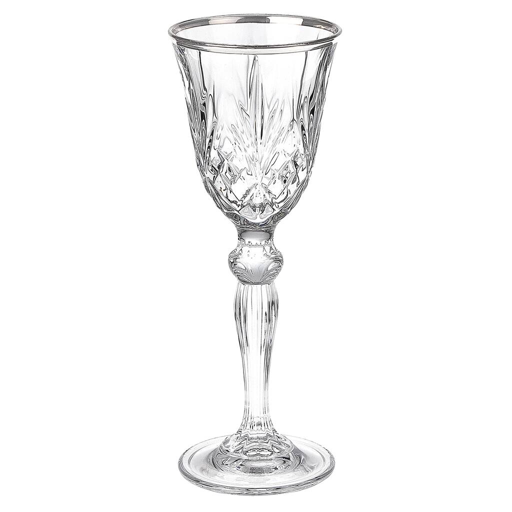 Lorren Home Trends Reagan Crystal Cordial Liquor Glass with Silver Band Design (Set of 4)