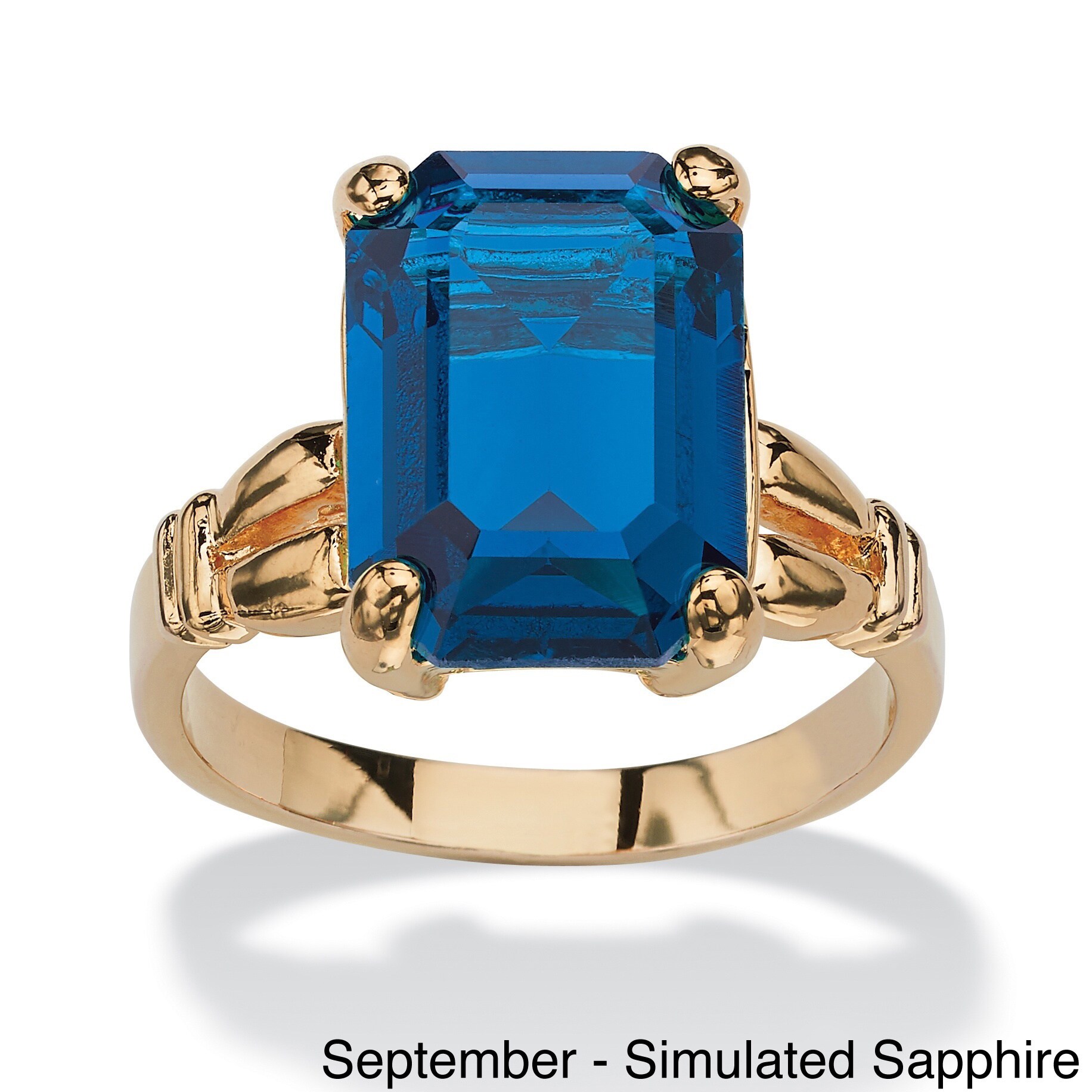 Blue Topaz Cubic Zircon Gold Plated Ring For Women Gift December Birthstone Round Size 5,6,7,8,9,10,11,12