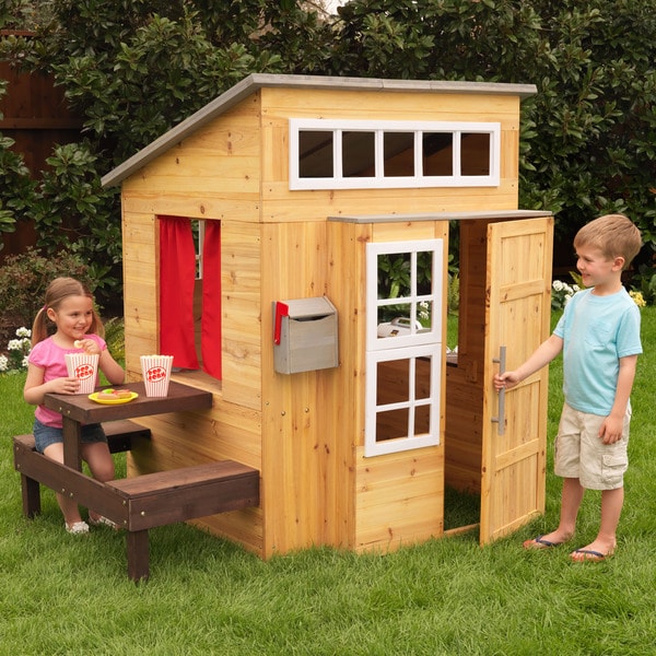 KidKraft Modern Outdoor Playhouse in Honey - Overstock - 9203931