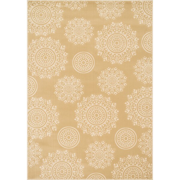 Presley Beige/ Ivory Medallion Rug - 2'3" x 3'9"