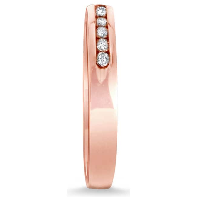Auriya 1/4ct TW Channel Diamond Wedding Band 10k Rose Gold