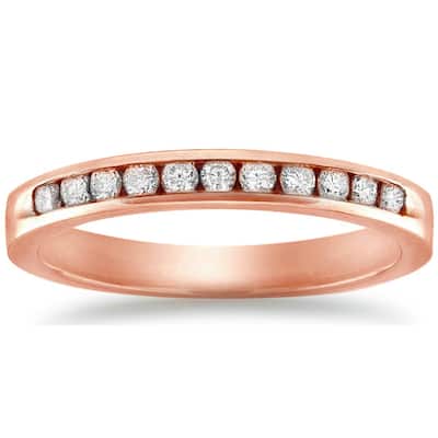 Auriya 1/4ct TW Channel Diamond Wedding Band 10k Rose Gold