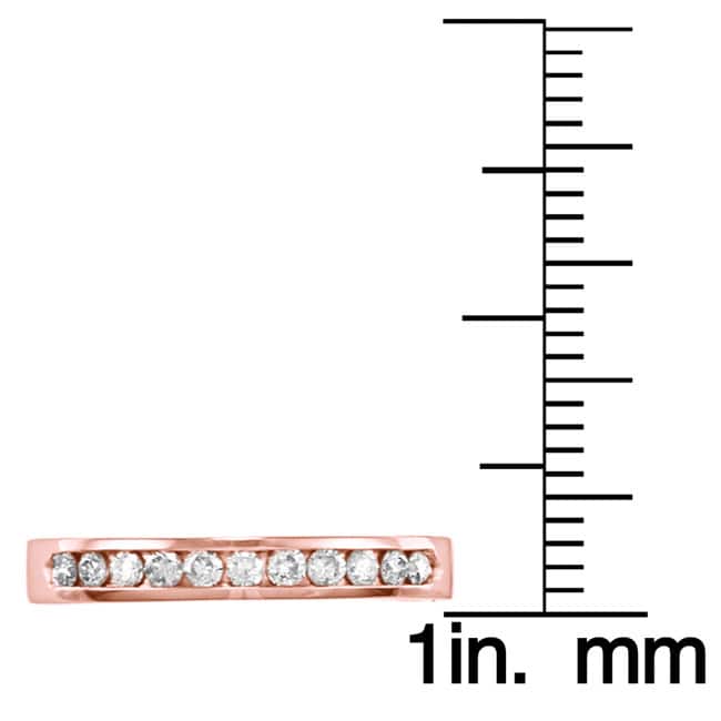Auriya 1/4ct TW Channel Diamond Wedding Band 10k Rose Gold