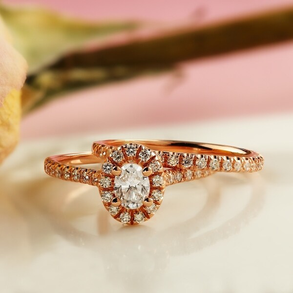 overstock rose gold engagement rings