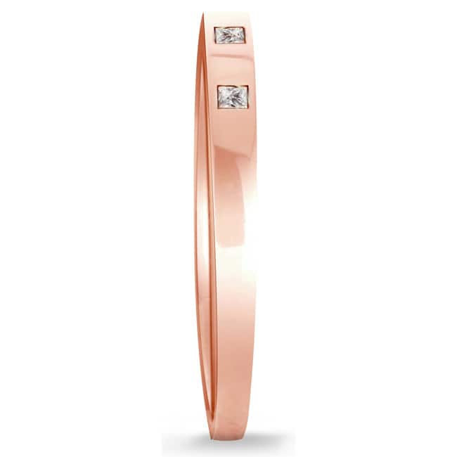 Auriya 10k Gold 1/10ctw Princess-cut Diamond Wedding Band 10k Rose Gold