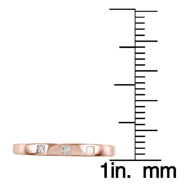Auriya 10k Gold 1/10ctw Princess-cut Diamond Wedding Band 10k Rose Gold