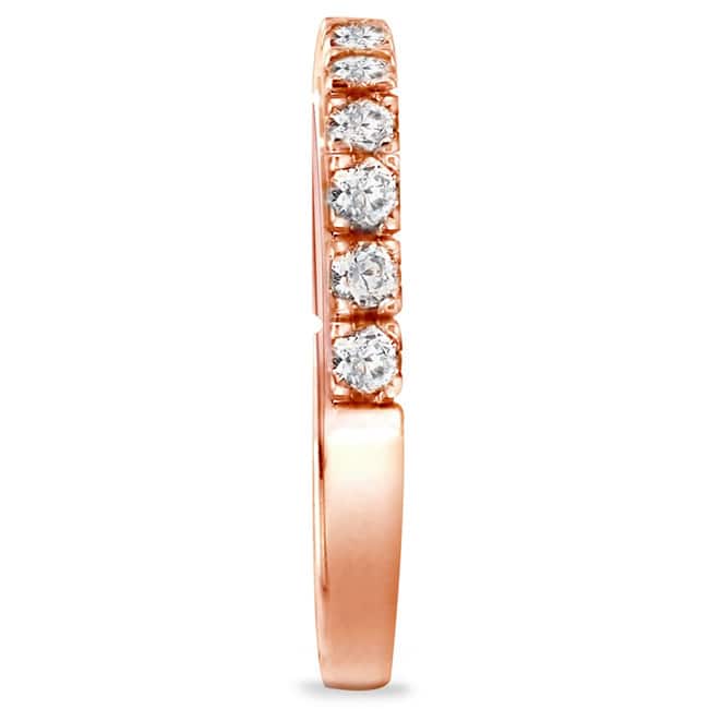 Auriya Petite Ultra-Thin Stackable Diamond Wedding Band 4/6ct TDW 14k Rose Gold
