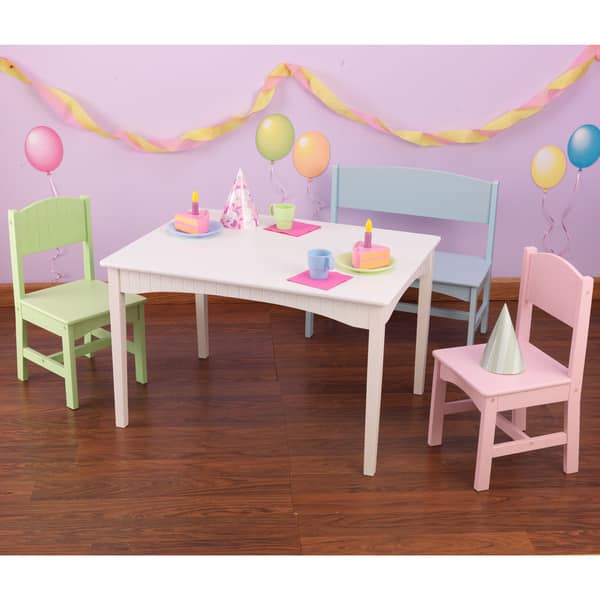 Shop Black Friday Deals On Kidkraft Nantucket 4 Piece Table Bench And Chairs Set Overstock 9204485 Multi