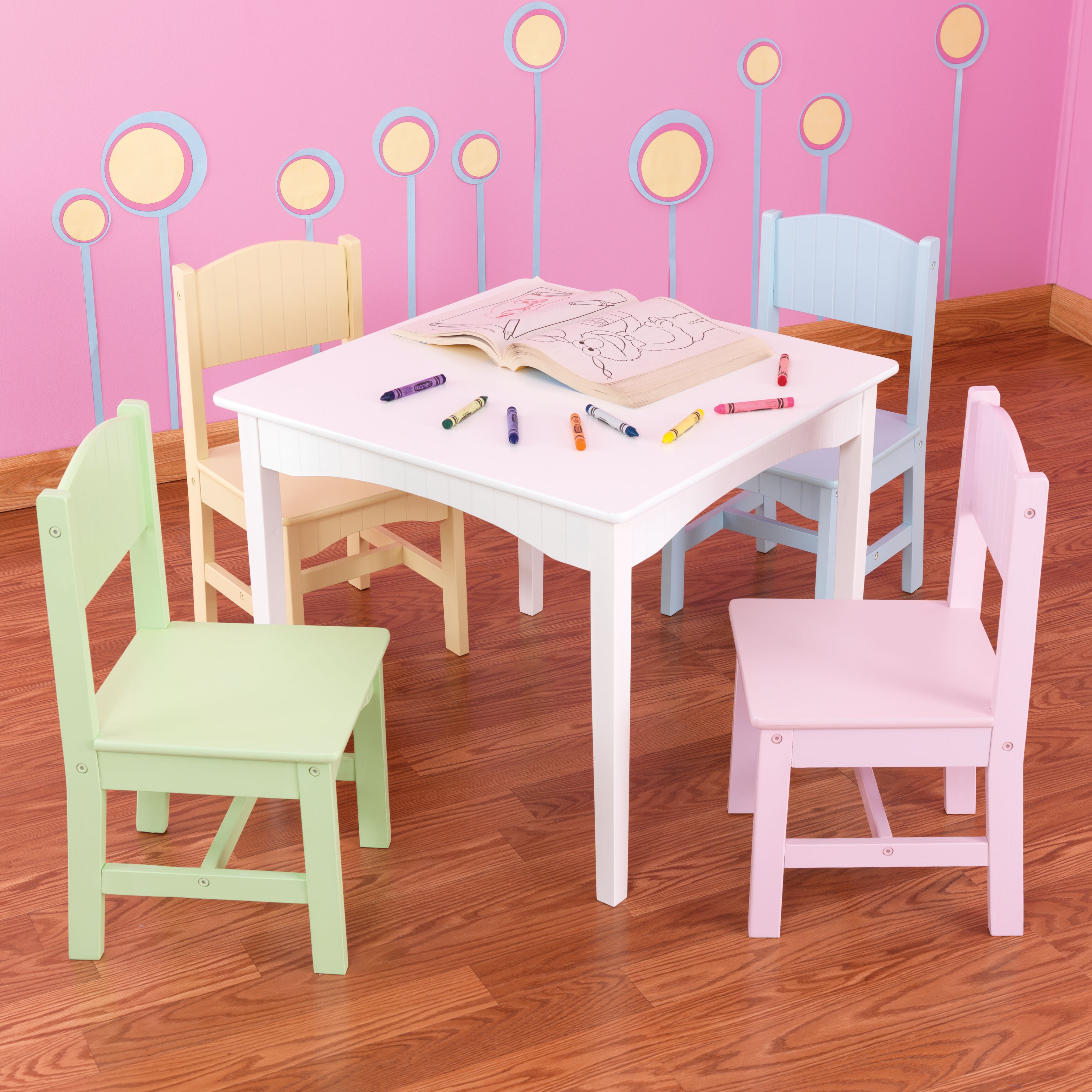 Shop Black Friday Deals On Kidkraft Nantucket 5 Piece Table And Chairs Set Multi Overstock 9204488 White Finish Kids