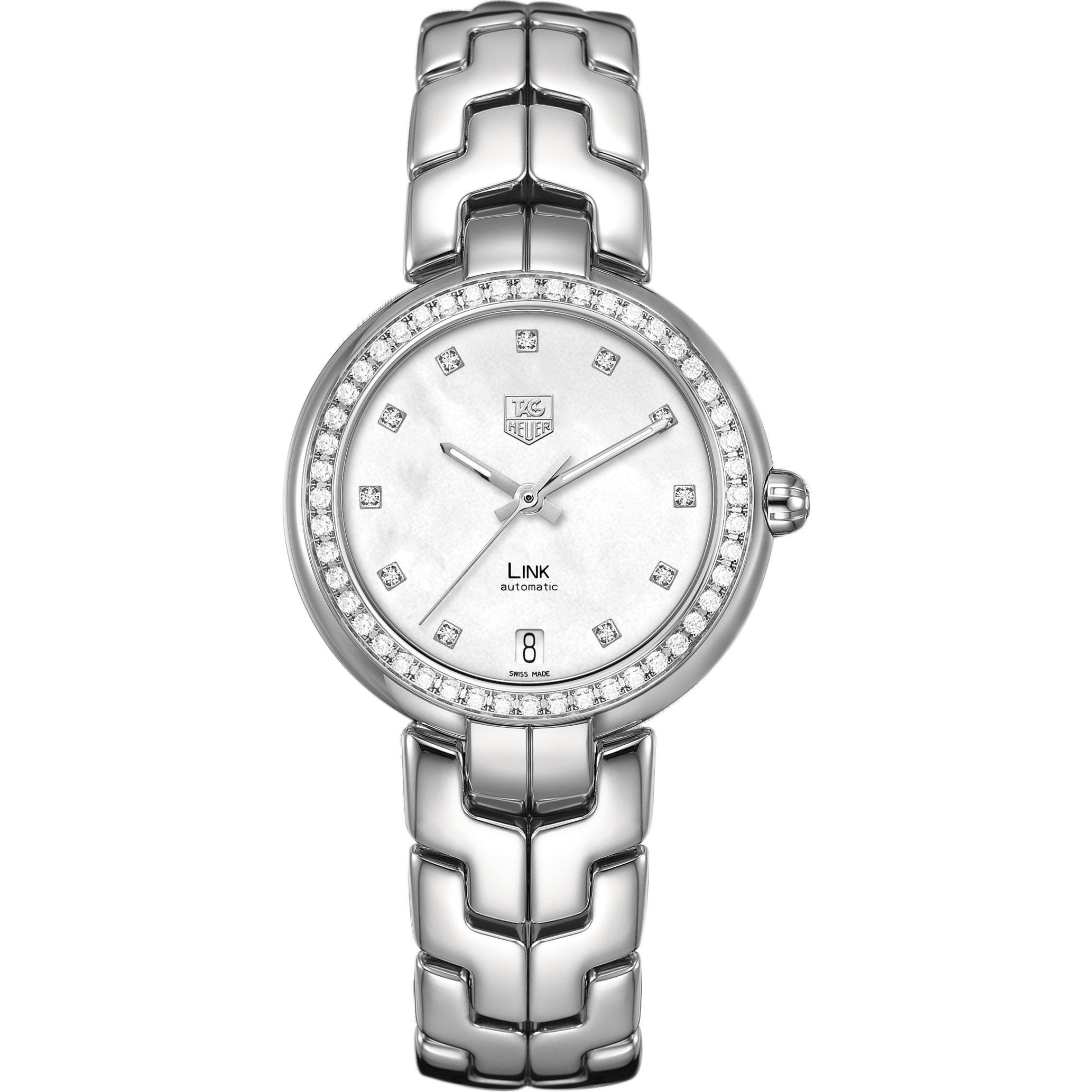 tag heuer watch women's link diamond bezel