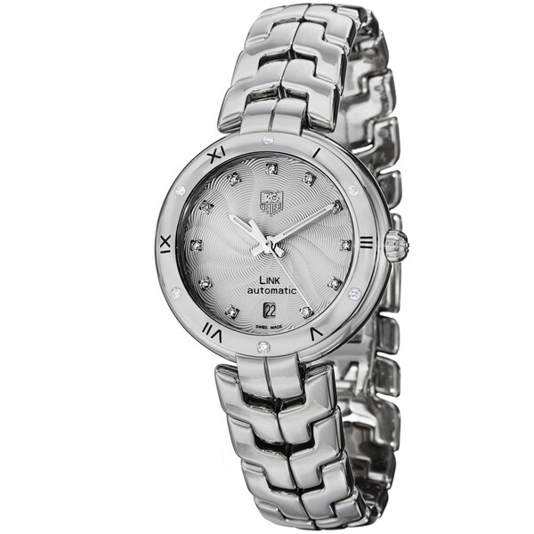 Tag Heuer Women's WAT2312.BA0956 Link Lady Automatic Diamond Silver Dial Stainless Steel Watch. Opens flyout.