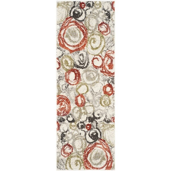 Shop Safavieh Porcello Modern Abstract Ivory/ Green Runner Rug 2'4 x