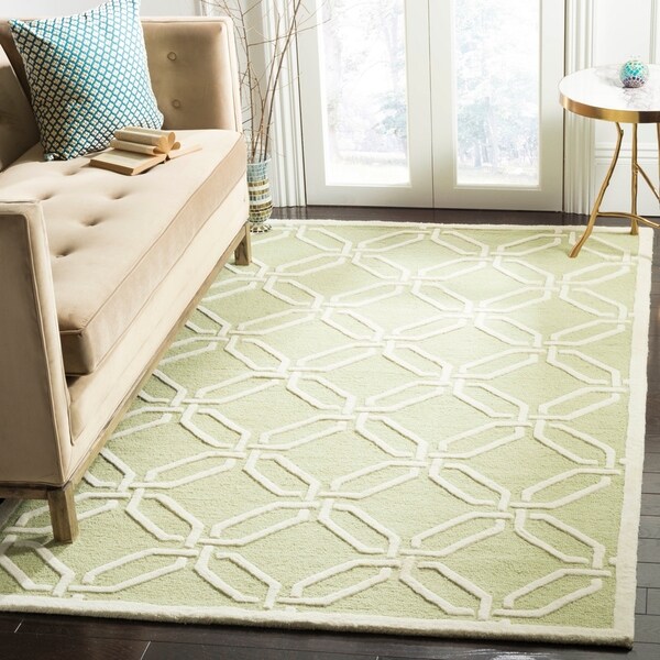 Safavieh Handmade Moroccan Cambridge Lime/ Ivory Wool Rug - 8' x 10'